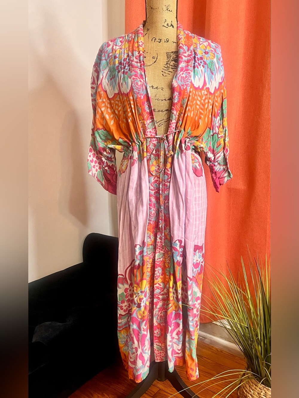 Anthropologie Floral Boho Maxi Kimono